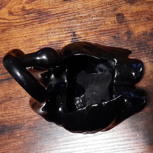 Vintage Camark Pottery Double Swan Planter - Black - Picture 5 of 11